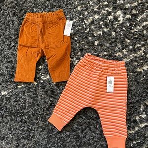 🌟NWT 3-6 Month Ruffle Courdoury & Striped Pants Orange and Pink Baby Girl